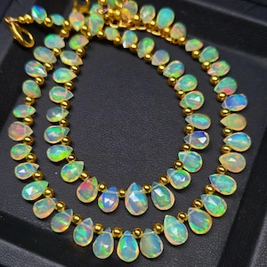 Ethiopian Opal Faceted Pear Shape Beads| Ethiopian Opal Faceted beads, Opal Gemstone beads, Opal Pear beads for Necklace,Wholesale Beads