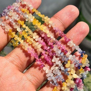 Natural Multi Sapphire Faceted Drops Beads| Multi Sapphire Teardrops Beads, Multi Sapphire Briolette beads, Multi Sapphire Gemstone Beads.
