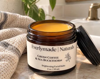 Tallow Facial Balm for Brightening | Sea Buckthorn & Green Coffee Facial Moisturizer | Natural Anti Aging Face Cream