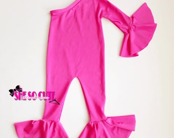 FUSCHIA PINK JUMPSUIT CATSUIT cut off capris SECOND 10 FUSCHIA PINK JUMPSUIT CATSUIT cut off capris SECOND 10