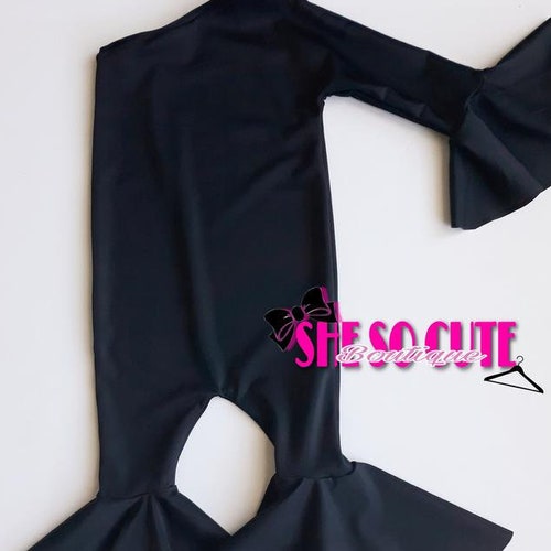 Black Bell Jumpsuit Bell Bottom Jumpsuit Kids Outfit Baby Etsy