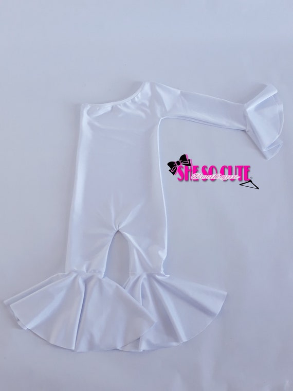 White Bell Jumpsuit, Baby Girl Romper, Bell Sleeve Jumpsuit, Girl Bell Bottom, Birthday Outfit, Baby Flare Pant