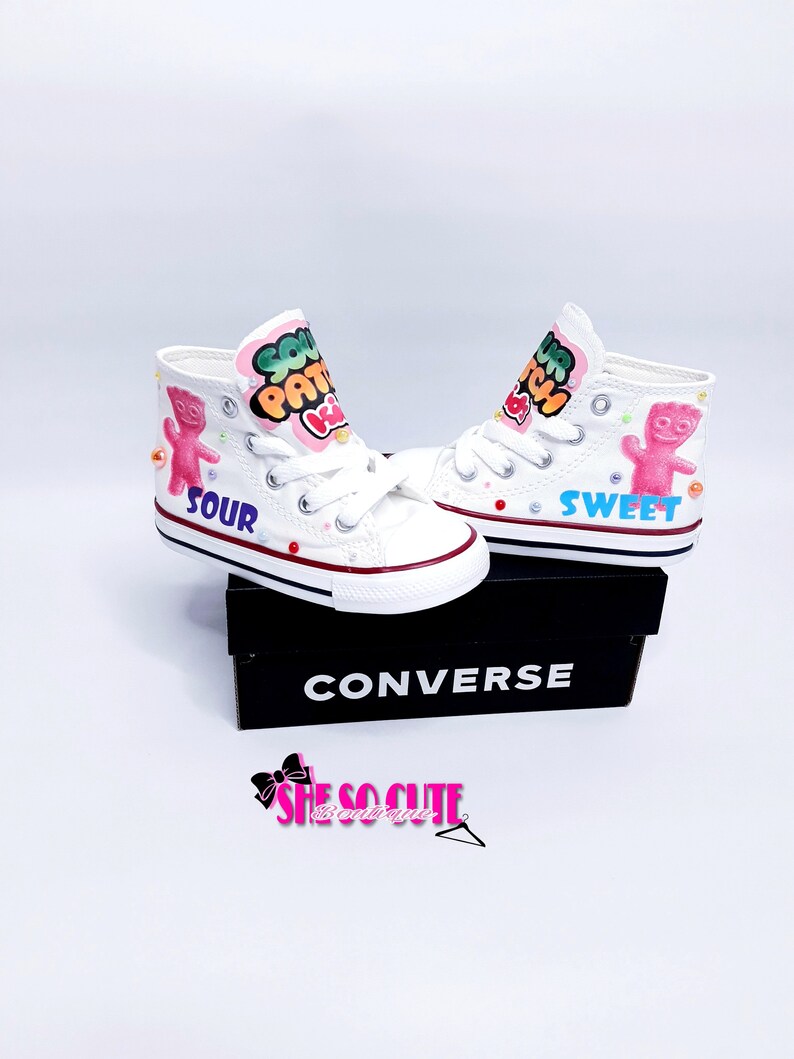 Custom Converse Schoenen Meisjesschoenen Sneakers & Sportschoenen Baby Converse Sour Theme Party Birthday Custom Shoes Custom Sour Converse 