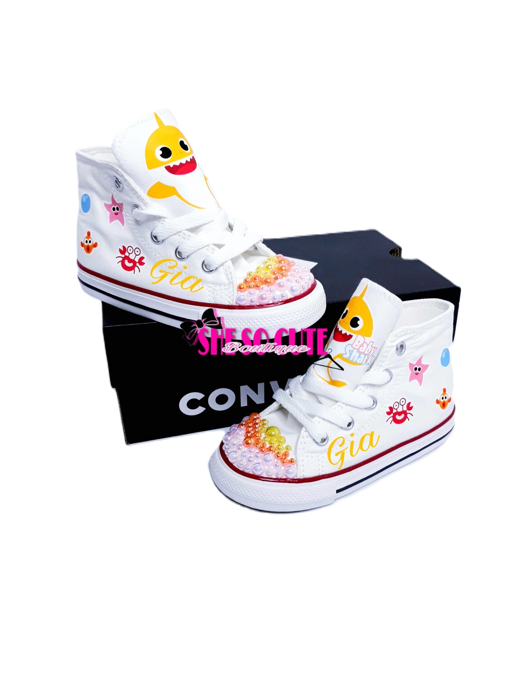 Custom Shark Converse Custom Kids Converse Custom Theme Converse Baby Birthday Shoe Bling Converse