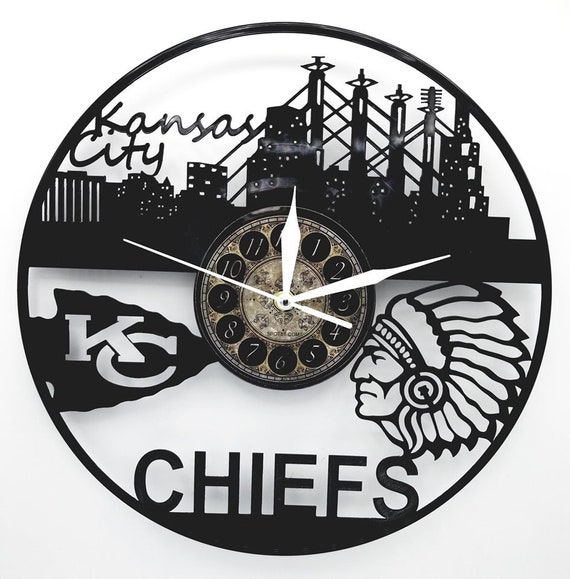 Kansas City Chiefs Vinyl Record Clock Interior Decor Gift