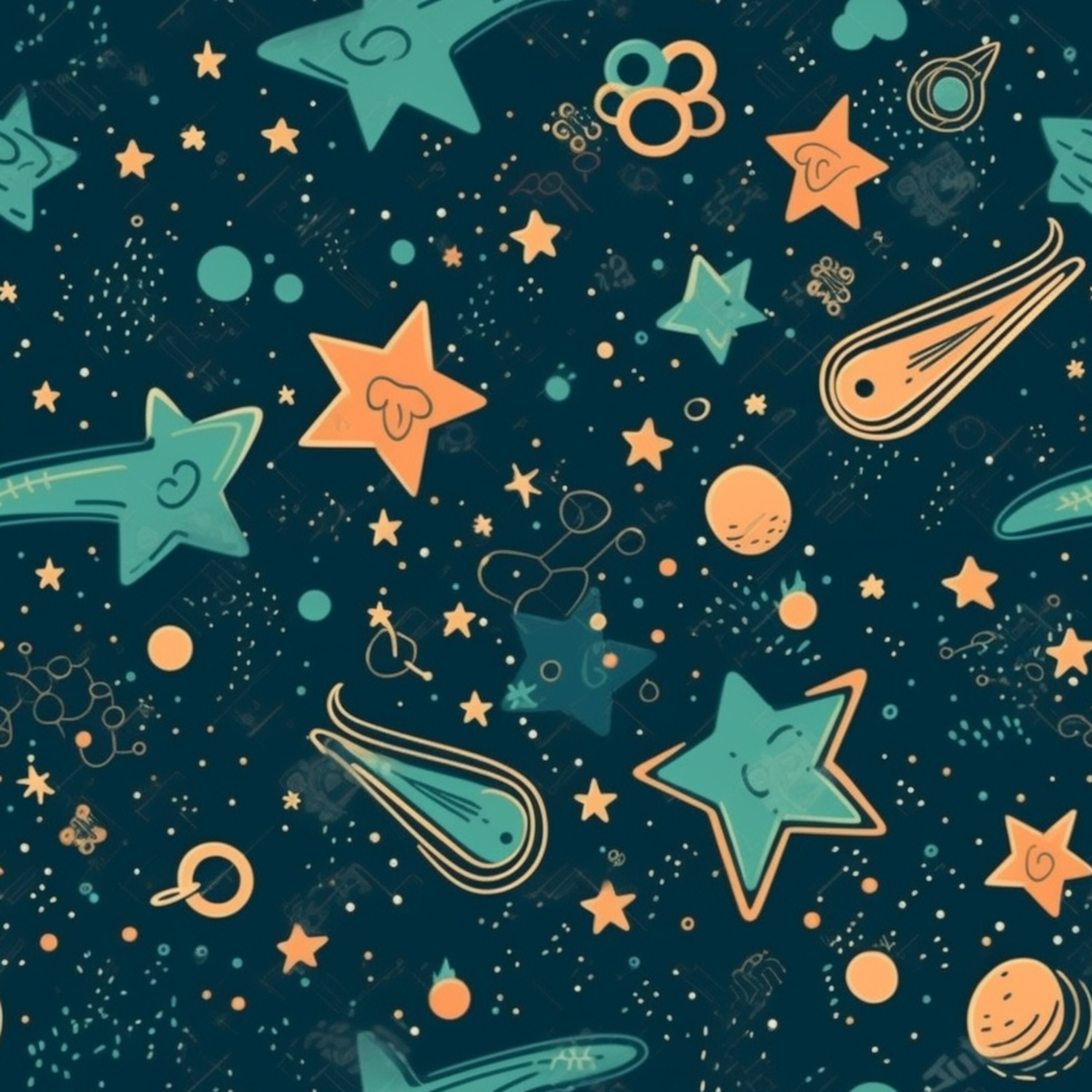 Seamless Digital Image Stars Digital Pattern Wrapping Paper Stars