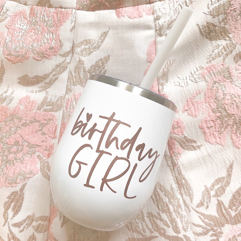 Birthday Girl Wine Tumbler Birthday Squad Wine Tumbler 21st Etsy