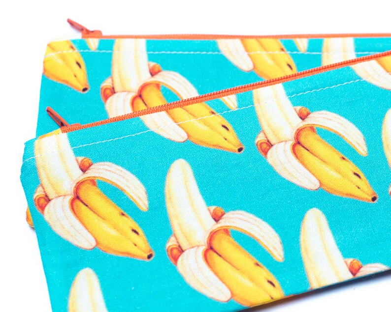 Banana Pencil Pouch / Zippered Bag / Banana Pencil Bag / Etsy