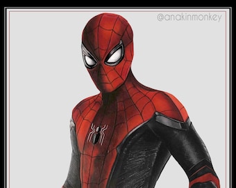 Spider-Man Far from home Colored Pencil Drawing PRINT