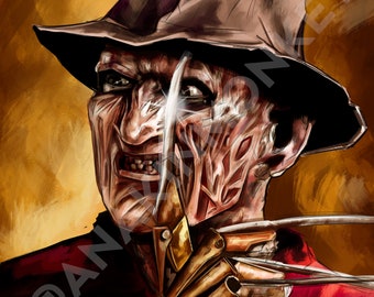 Freddy Krueger Digital Sketch Painting PRINT