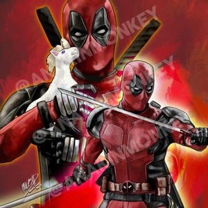 Deadpool and Wolverine Digital Sketch portraits