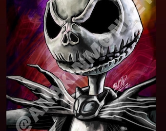 Jack Skellington Digital Sketch Painting PRINT
