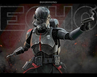Bad Batch ECHO Digital Painting Print