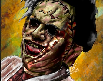 LeatherFace Digital Sketch Painting PRINT