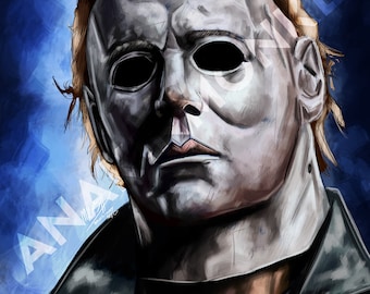 Michael Myers Digital Sketch Painting PRINT