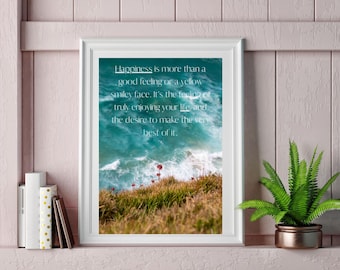 Happy Life Printable Art Wall Decor Instant Download Wall | Etsy