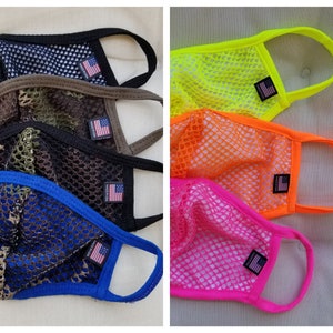 MESH MASKS Cotton-Lined or Unlined Face Mask, Double Layer, Made in U.S.A., Fast Shipping