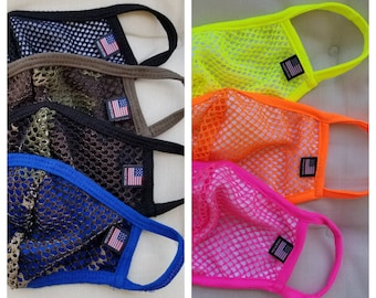 MESH MASKS Cotton-Lined or Unlined Face Mask, Double Layer, Made in U.S.A., Fast Shipping