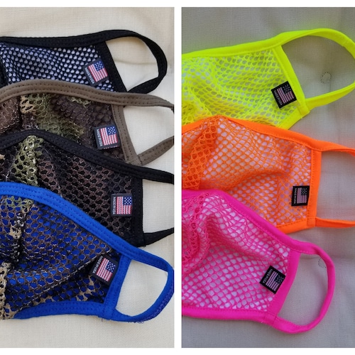 MESH MASKS Cotton-Lined or Unlined Face Mask, Double Layer, Made in U.S.A., Fast Shipping