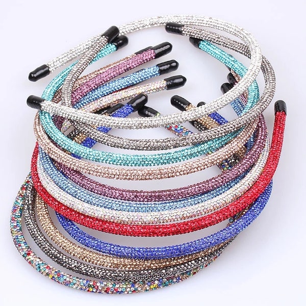 SLIM RHINESTONE HEADBANDS, Baroque Style, Hair Hoops Stays in Place, Hair Accessories for Women and Girls, Fast Shipping