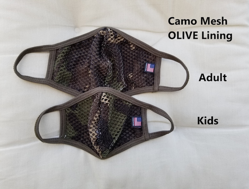 MESH MASKS Cotton-Lined or Unlined Face Mask, Double Layer, Made in U.S.A., Fast Shipping image 7
