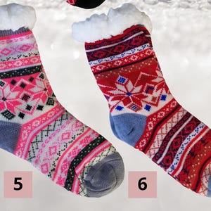 THERMAL SLIPPER SOCKS, Plush Sherpa Fur Lined Slipper Socks, Soft and Thick, Silicone Grip Dots at Sole, Unisex, Fast Shipping