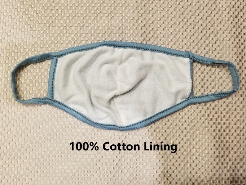 DUSTY BLUE Washable Stretch Face Mask Double Etsy