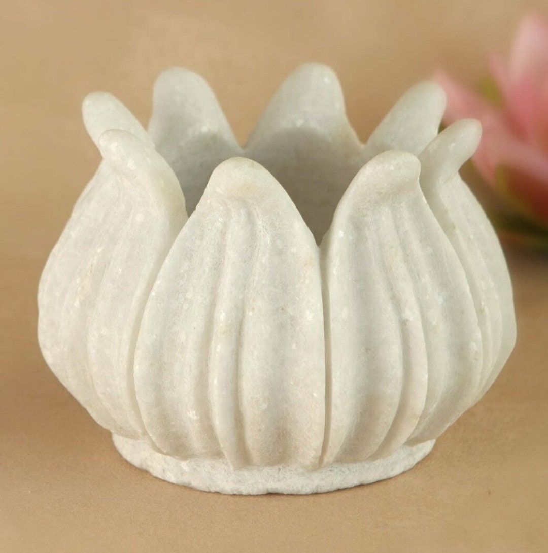 Marble Lotus Flower Planter Vase Solid Marble Vase Marble Home Etsy