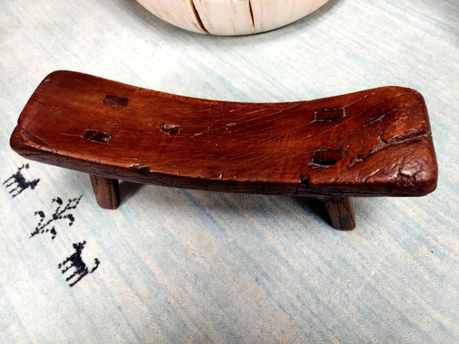 Antique 1800'S Japanese Handcrafted wood headrest Geisha Etsy