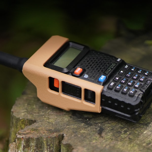 Baofeng UV-5R / BF-F9 - Flat Dark Earth - Exoskeleton Cage - Switch And Button Protector