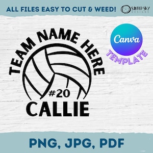 Custom Volleyball Canva Template, PNG, JPG, PDF, Custom Jersey, Gift Bags, Volleyball Team Gift, Volleyball Mom, Awards, Digital Download