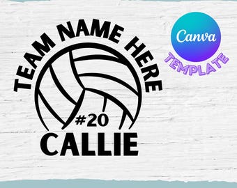 Custom Volleyball Canva Template, PNG, JPG, PDF, Custom Jersey, Gift Bags, Volleyball Team Gift, Volleyball Mom, Awards, Digital Download