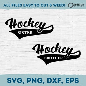 Hockey Brother SVG, Hockey Sister SVG, Irmãos Combinando Camisetas De Hóquei, Camisa De Hóquei, Arquivo De Corte Cricut, Download Digital, Silhueta