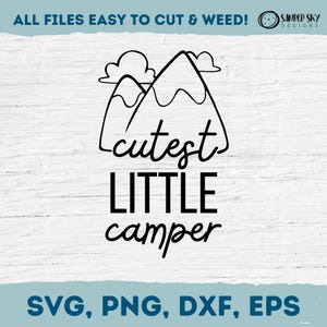 El SVG de campista más lindo, SVG de campamento de montaña, regalo de mono de campamento, regalo de baby shower, campamento para niños pequeños