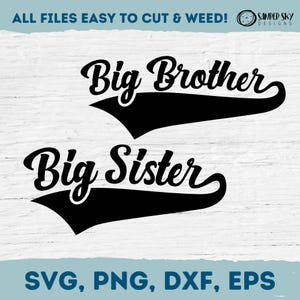 Big Brother Big Sister SVG, bijpassende broer of zus tshirt, honkbal thema, babyaankondiging, zwangerschapsaankondiging, png, dxf, digitale download