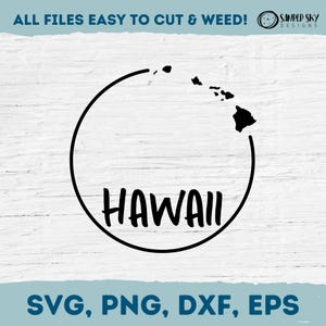 Hawaii SVG, Hawaiian Summer Clipart, Hawaii Island Silhouette, Beach Vacation Tropical  SVG, Cricut Cut Files, Digital Download