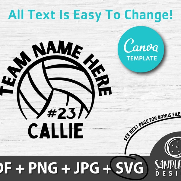 Volleyball SVG, Custom Volleyball SVG, Volleyball Canva Template, Custom Jersey, Cricut Cut File, Digital Download, Silhouette
