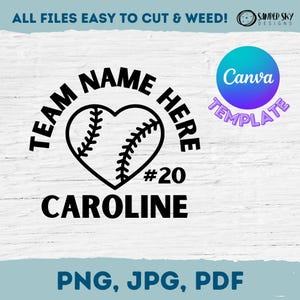 Custom Baseball Canva Template, Baseball Mom, Custom Softball PNG, PDF, JPG, Team Gift, Matching Jerseys, Gift Bags, Digital Download