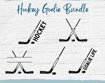 Hockey Goalie Stick SVG Bundle: Cricut Cut File (Digital Download)