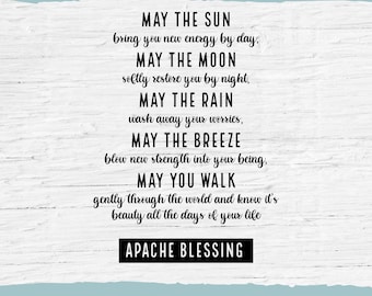 Apache Blessing SVG, Wedding Blessing Custom, Marriage Blessing Gift, Digital Download, Printable Poster, Housewarming Gift, Wedding Shower