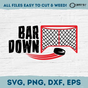 Hockey SVG, Bar Down SVG, hockey gesneden bestand, hockey cadeau, hockeynet SVG, hockeyjargon, hockey T-shirt, Cricut gesneden bestand, digitale download