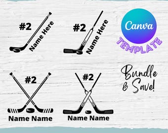 Custom Hockey Stick Canva Template: Team Apparel Design (Digital Download)