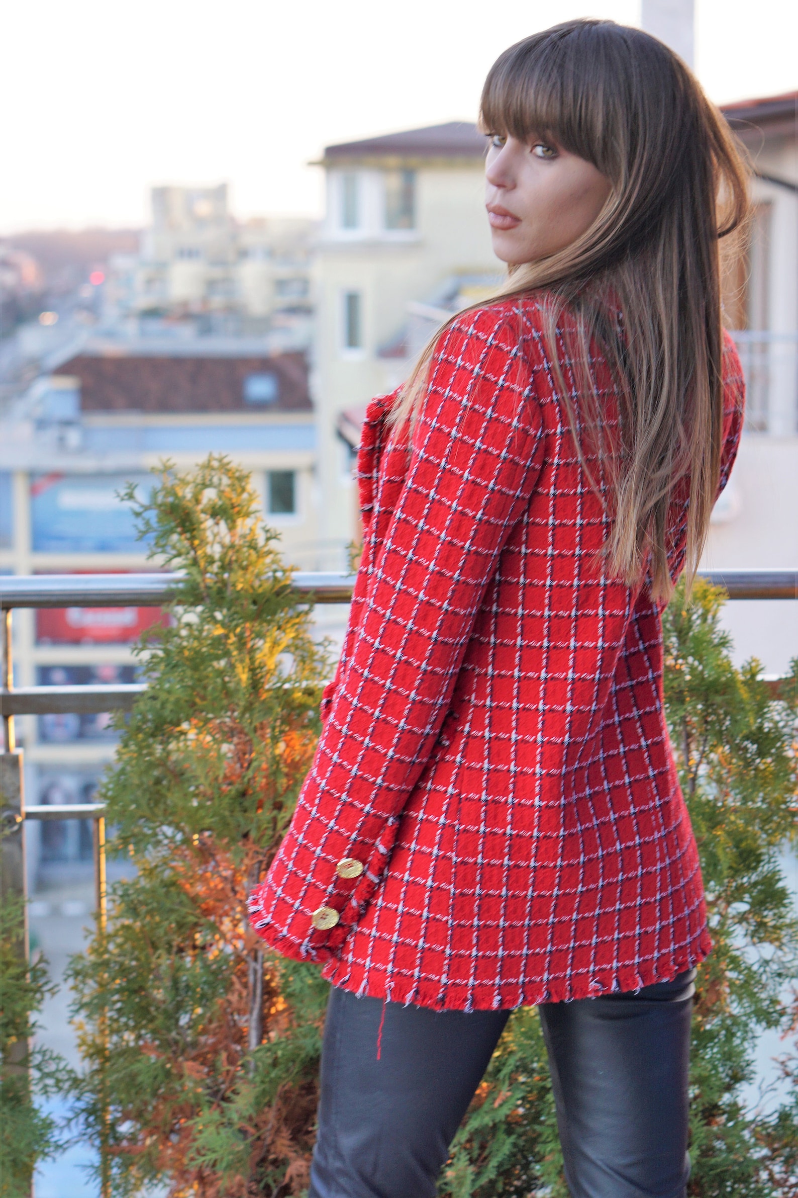 Women Christmas Red Plaid Blazer Plus Size Clothing Plaid Etsy