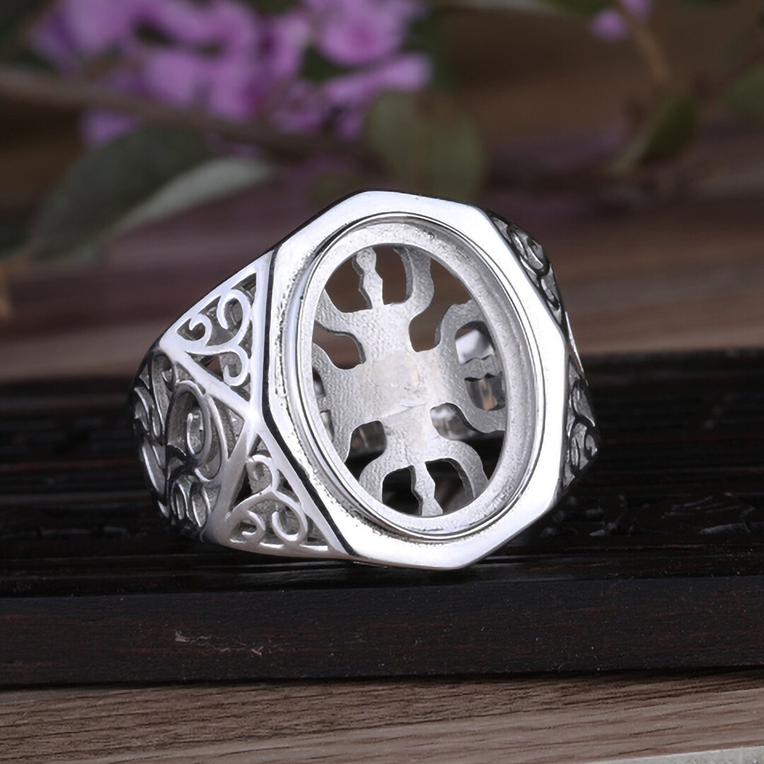 Anillo Hombre Plata De Ley S925 - Con Circonita Cúbica 5A De 1 Quilate, Tamaño Ajustable (caja De Regalo Incluida)