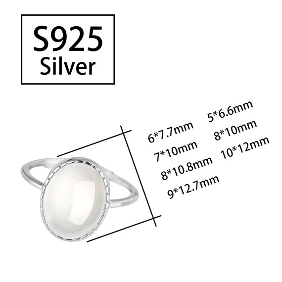 Ring Blanks for Jewelry Making  7x9mm/8x10mm/10x13mm/11x14mm/12x15mm/13x16mm/14x17mm Oval Blank Adjustable  S925 Sterling Silver Ring Mount 