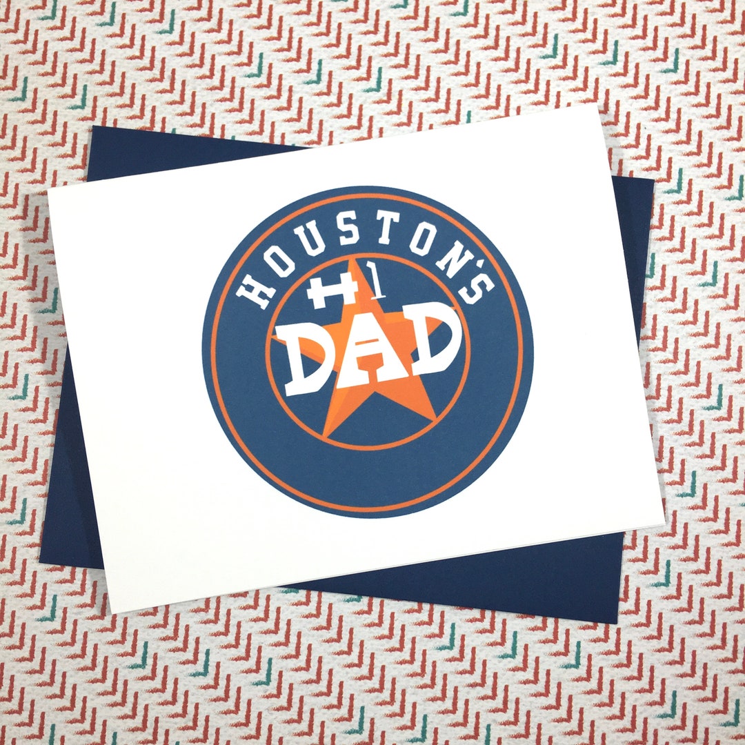 Houston Father's Day Card Astros Card Baseball Etsy