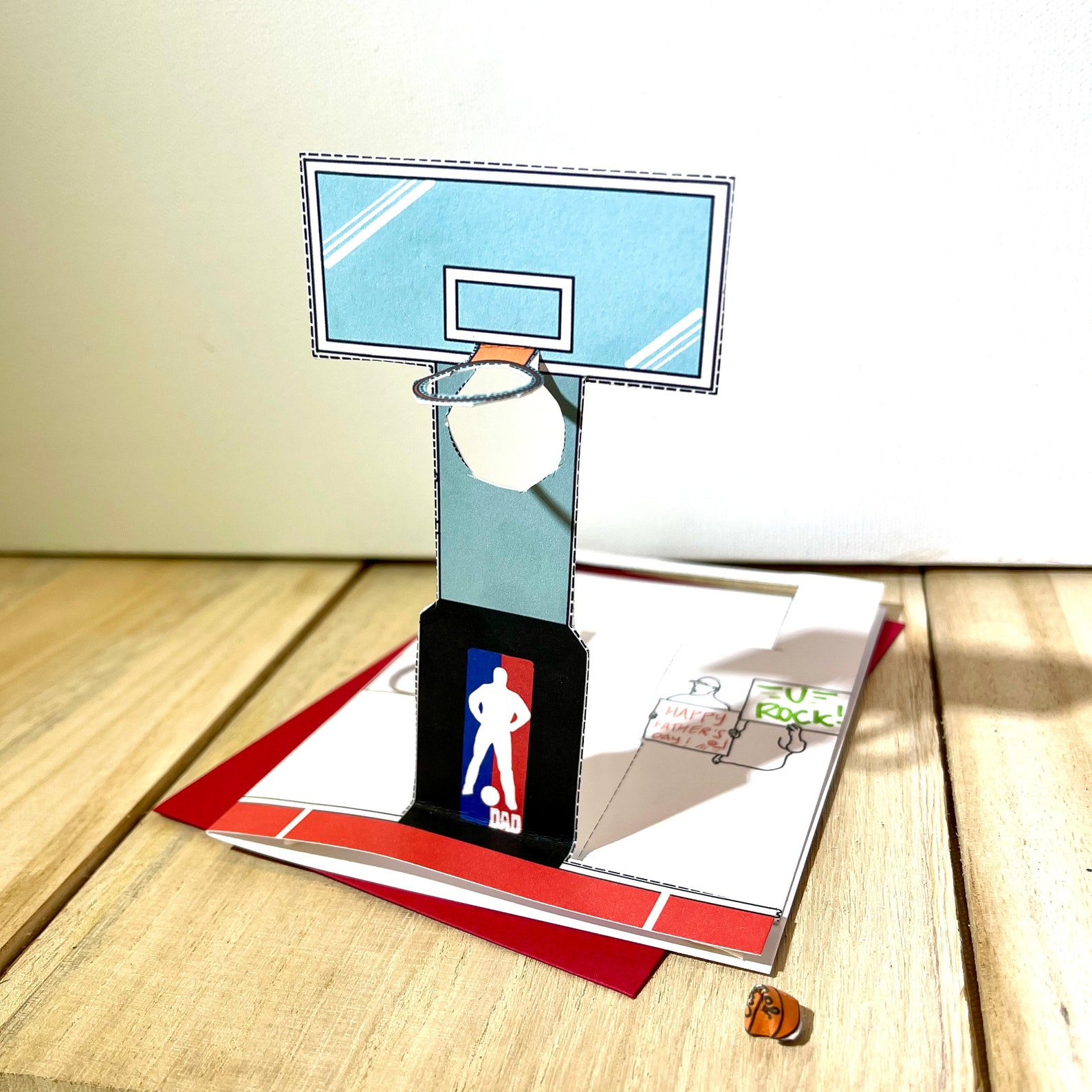 Basketball cut out card interactive card pop up card game Etsy