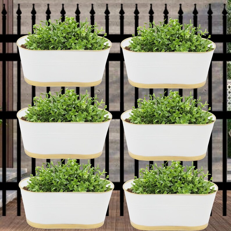 ecofynd Rail Hanging Planter Balcony Plant Pot Outdoor Home Garden Window Flower Fence Planter Urban Deck Gardening, Railing Pots image 1