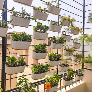 ecofynd Rail Hanging Planter Balcony Plant Pot Outdoor Home Garden Window Flower Fence Planter Urban Deck Gardening, Railing Pots image 5