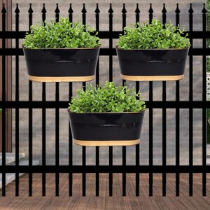 ecofynd Rail Hanging Planter Balcony Plant Pot Outdoor Home Garden Window Flower Fence Planter Urban Deck Gardening, Railing Pots image 8